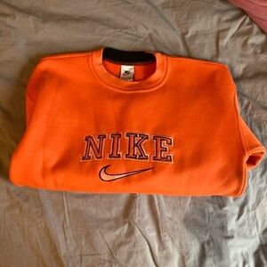 Nike Men's Vibrant Orange Crewneck Sweater